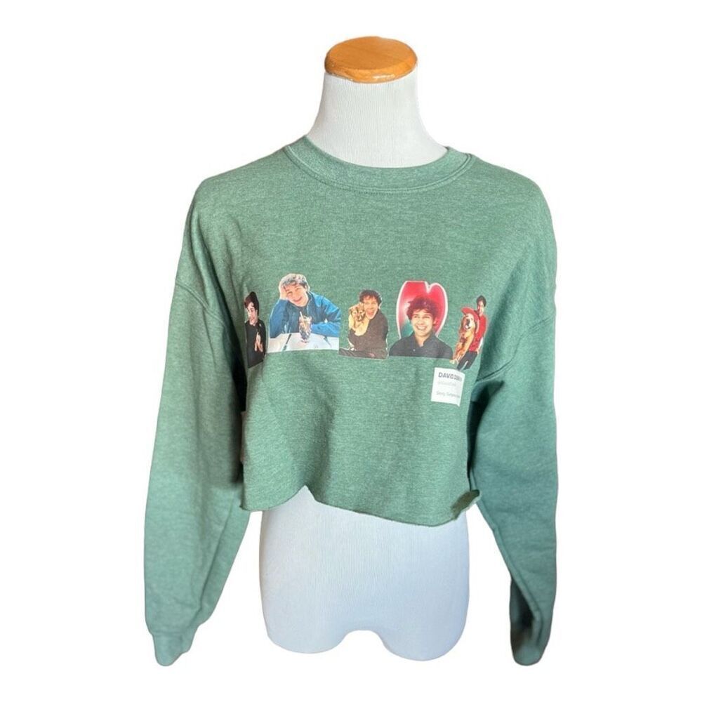 Womens Gildan David Dobrik @DavidDobrik Cropped Crop Sweatshirt - Sz L